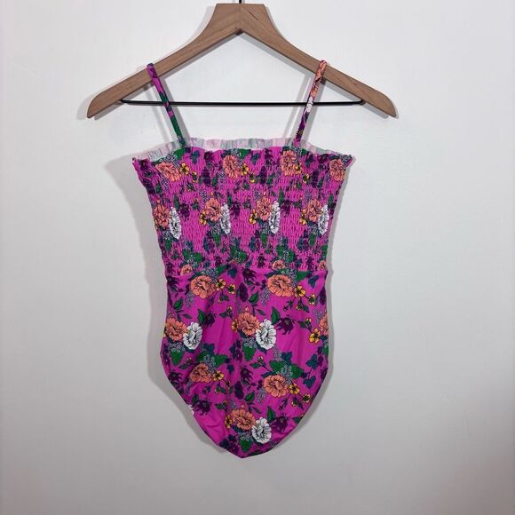 Jamie and Jack Recycled Floral Smocked Swimsuit Size 16 Phlox Pink Floral - Picture 9 of 16